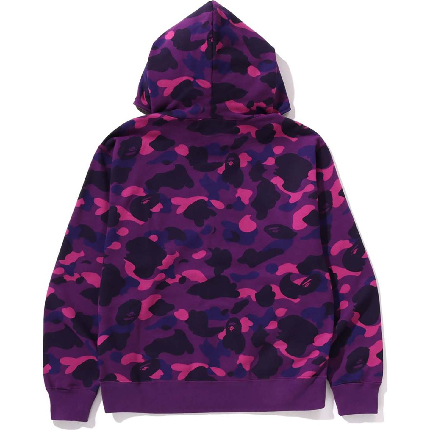 ONE POINT COLOR CAMO CROPPED FULL ZIP HOODIE