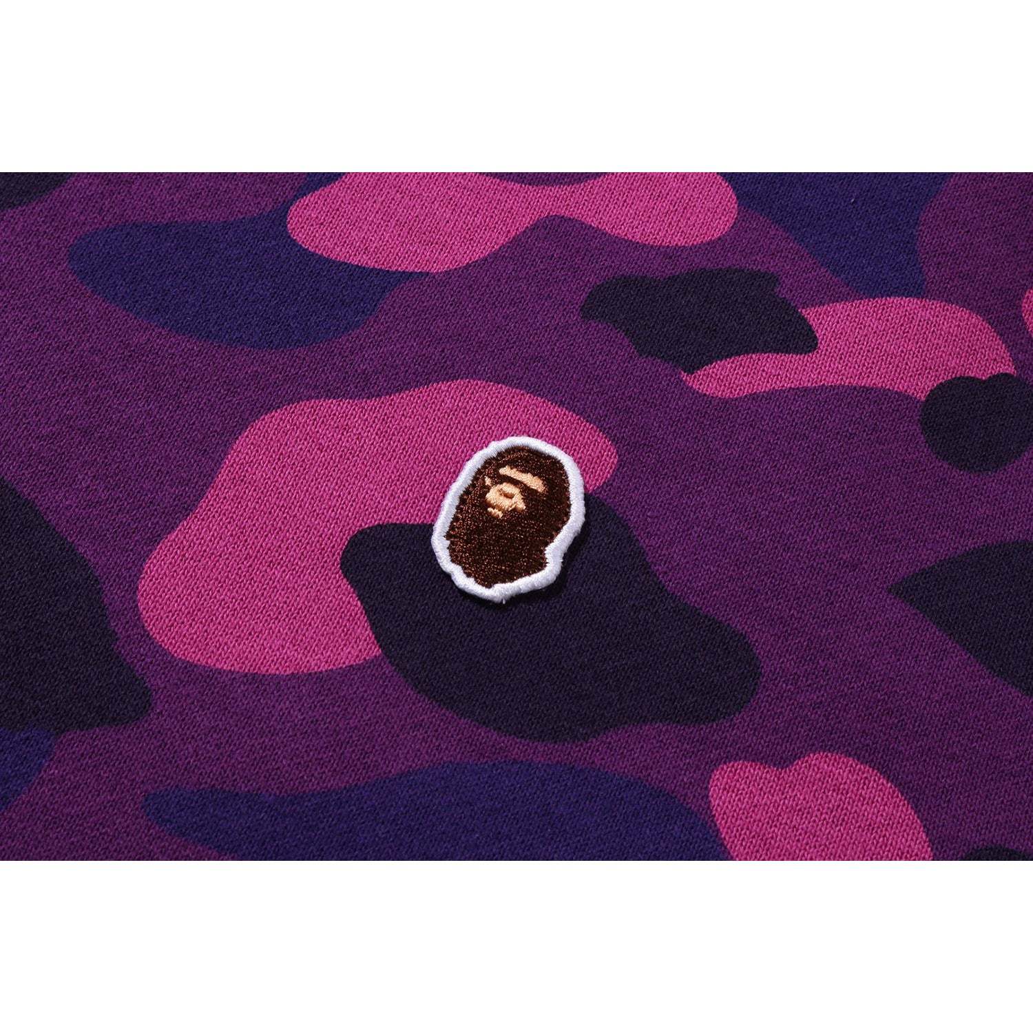 ONE POINT COLOR CAMO CROPPED FULL ZIP HOODIE