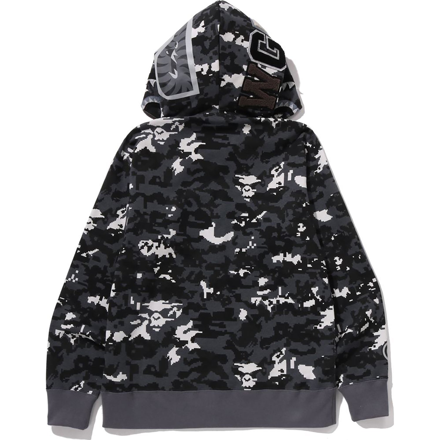 MULTI PIXEL CAMO SHARK REGULAR FIT FULL ZIP HOODIE MENS