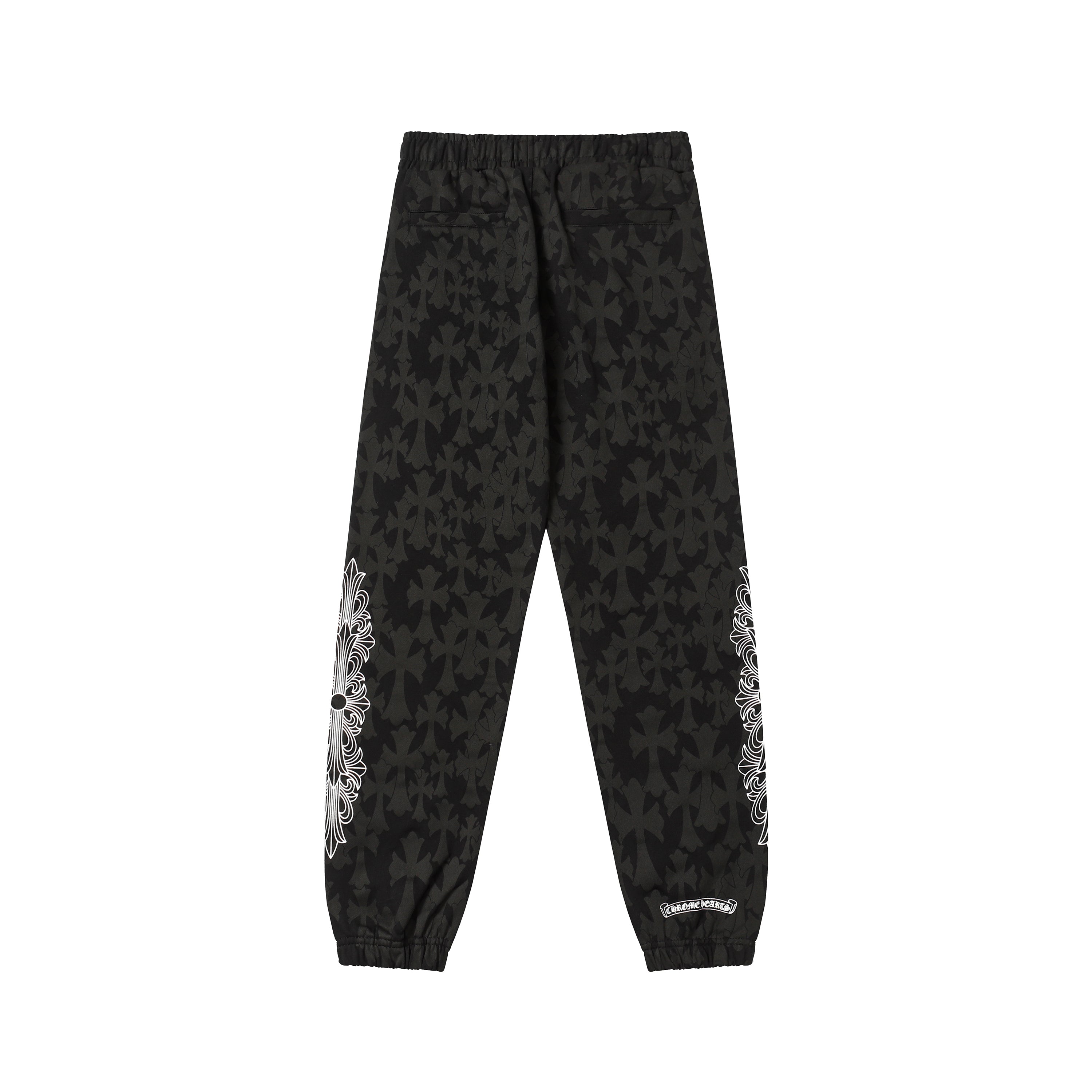 Chrome Hearts Black Tonal Monogram Horseshoe Logo Jogger Pants 1021