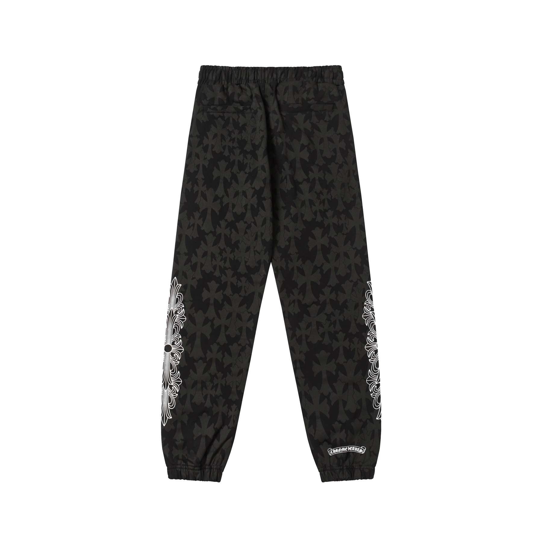 Chrome Hearts Black Tonal Monogram Horseshoe Logo Jogger Pants 1021