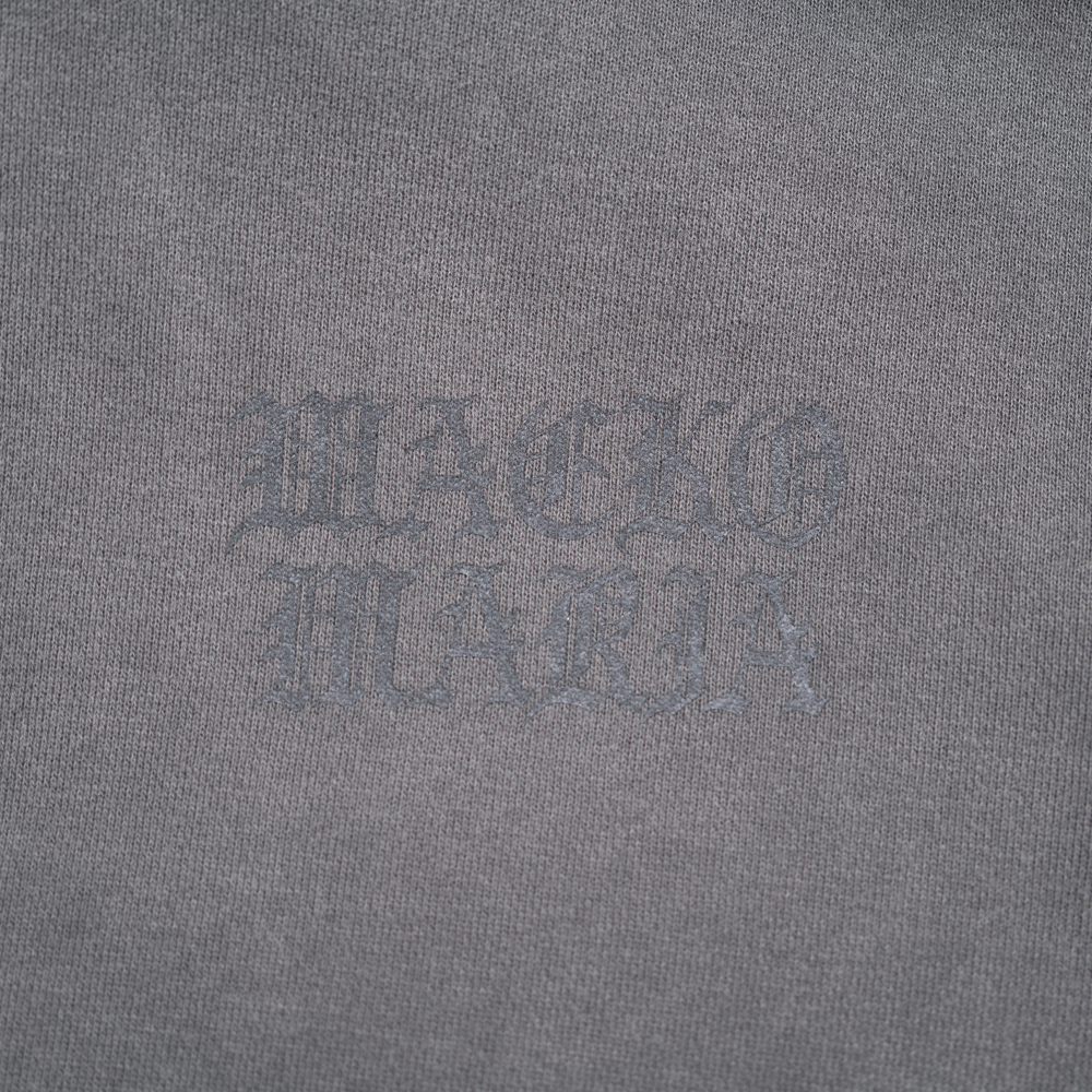 DEATH ROW RECORDS / GARMENT DYED ZIP UP HOODED SWEAT SHIRT GRAY