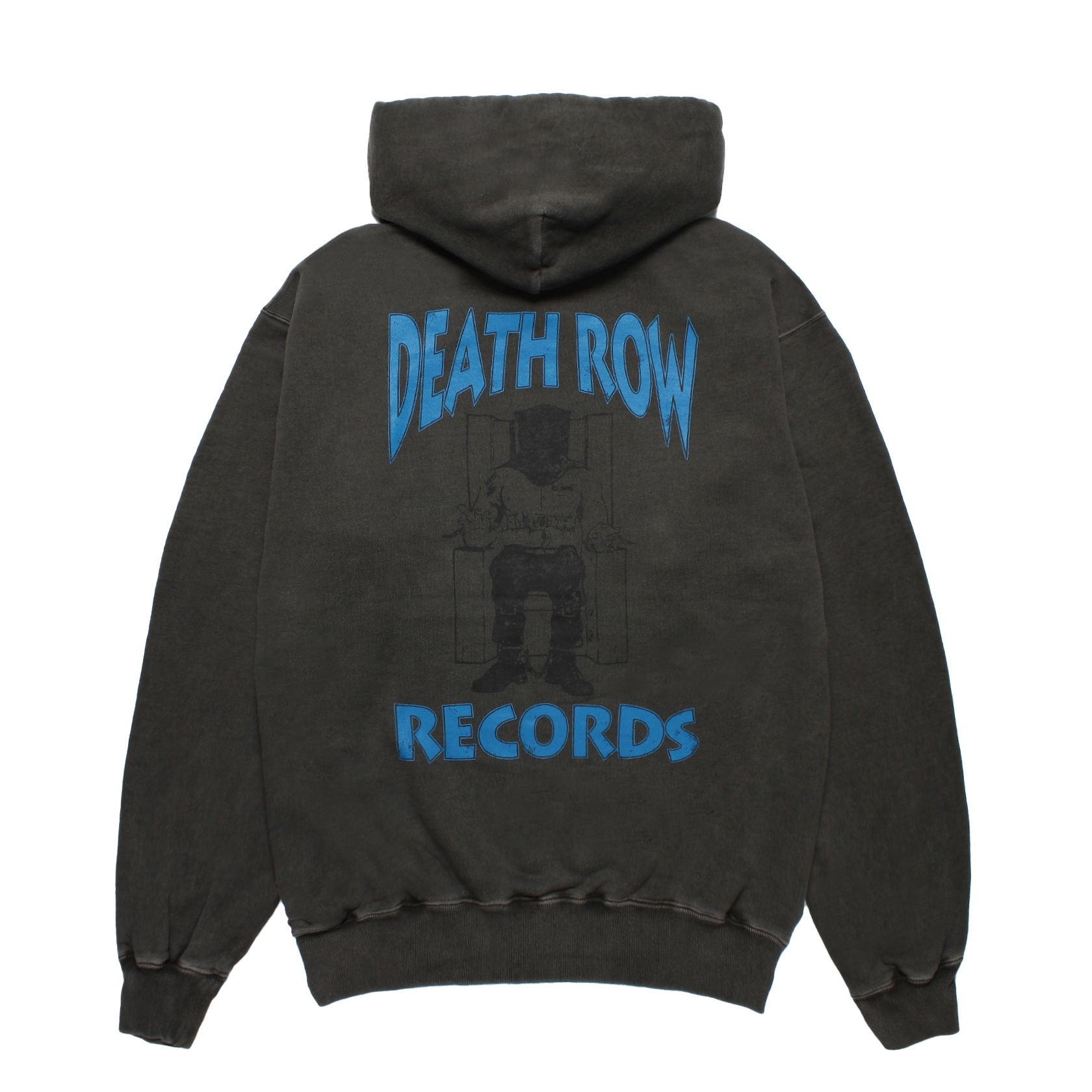 DEATH ROW RECORDS / GARMENT DYED ZIP UP HOODED SWEAT SHIRT GRAY