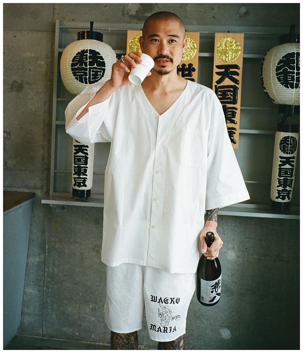 56 TATTOO STUDIO / DABO SHORTS【WHITE】