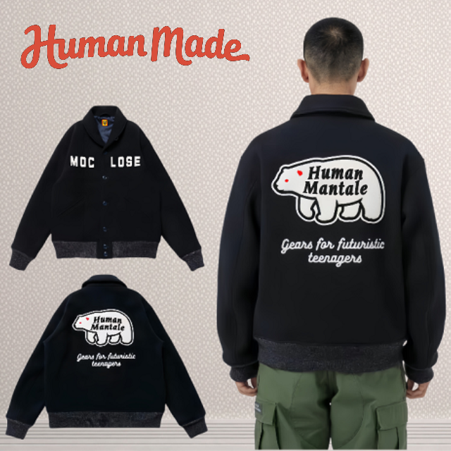 【本物保証 /関税・送料無料】HUMAN MADE ヴィンテージシロクマ刺繍レタリングジャケット