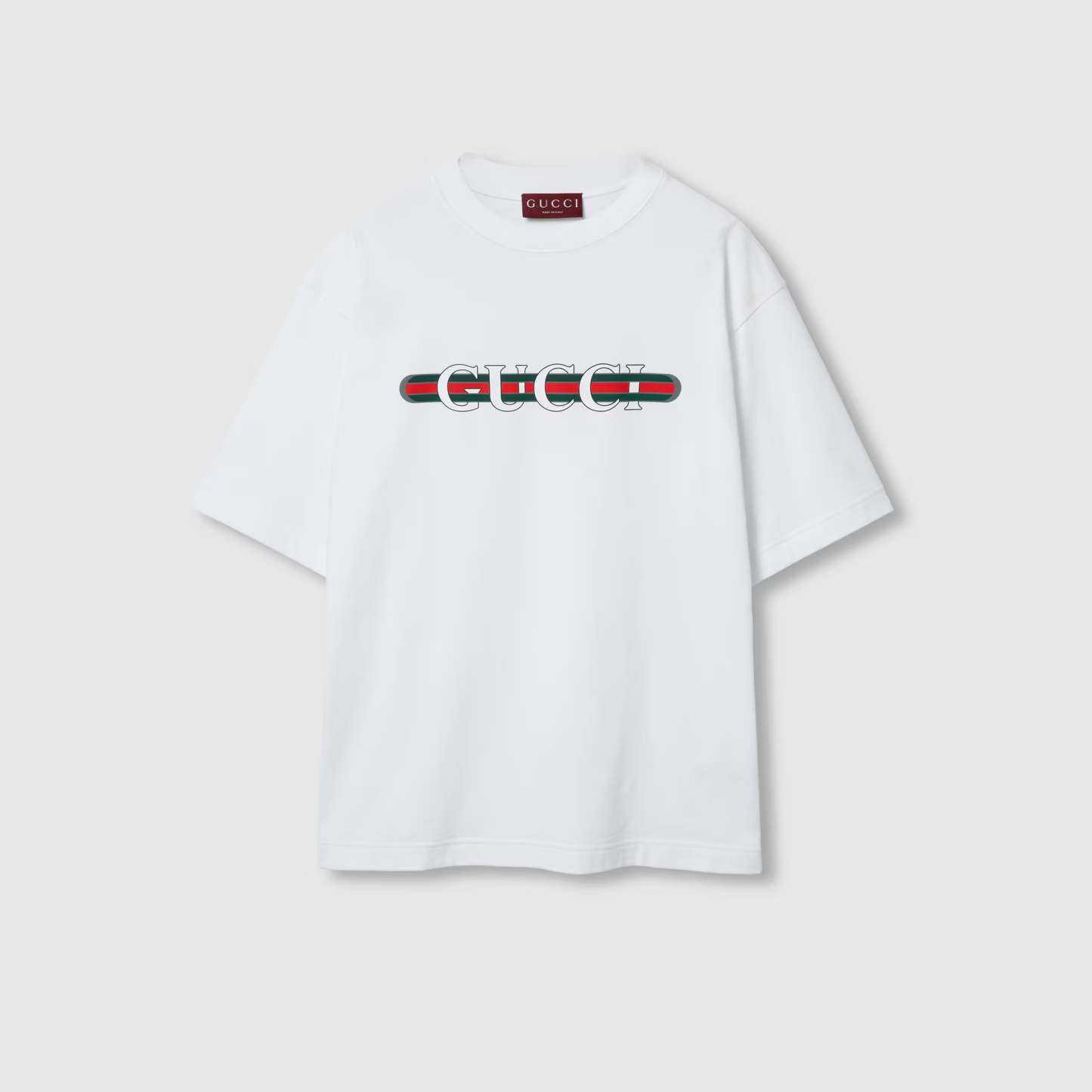 “GUCCI”プリント コットンジャージー Tシャツ