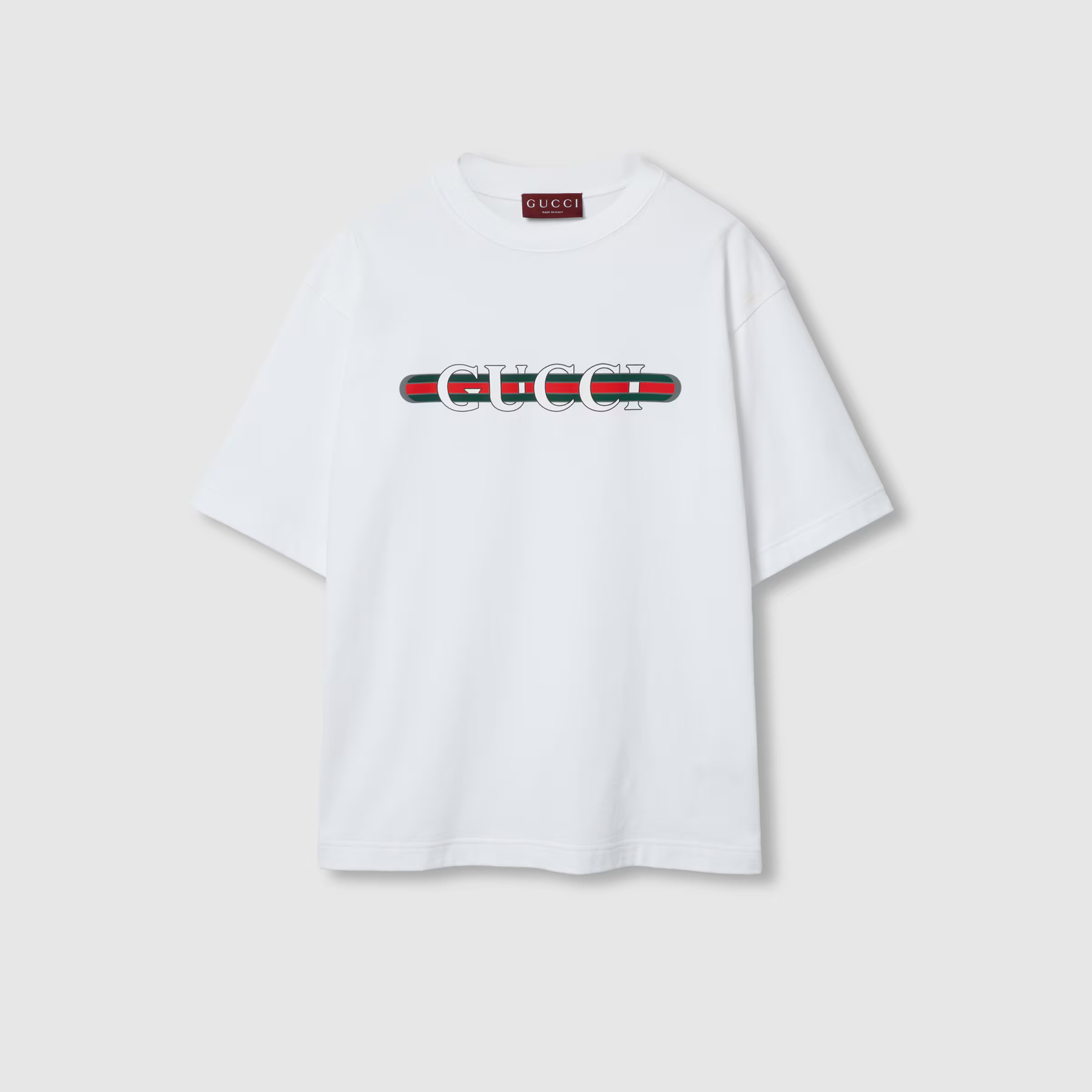 “GUCCI”プリント コットンジャージー Tシャツ
