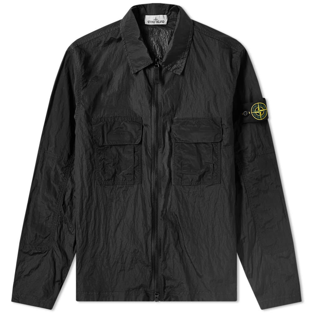 Stone Island Nylon Metal Zip Overshirt （Black）