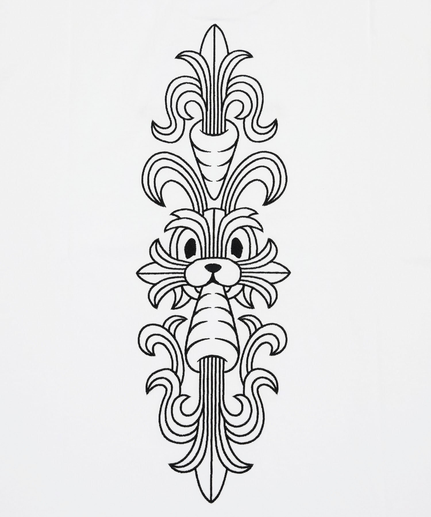 Embroidery Carrot Rabbit T-shirt