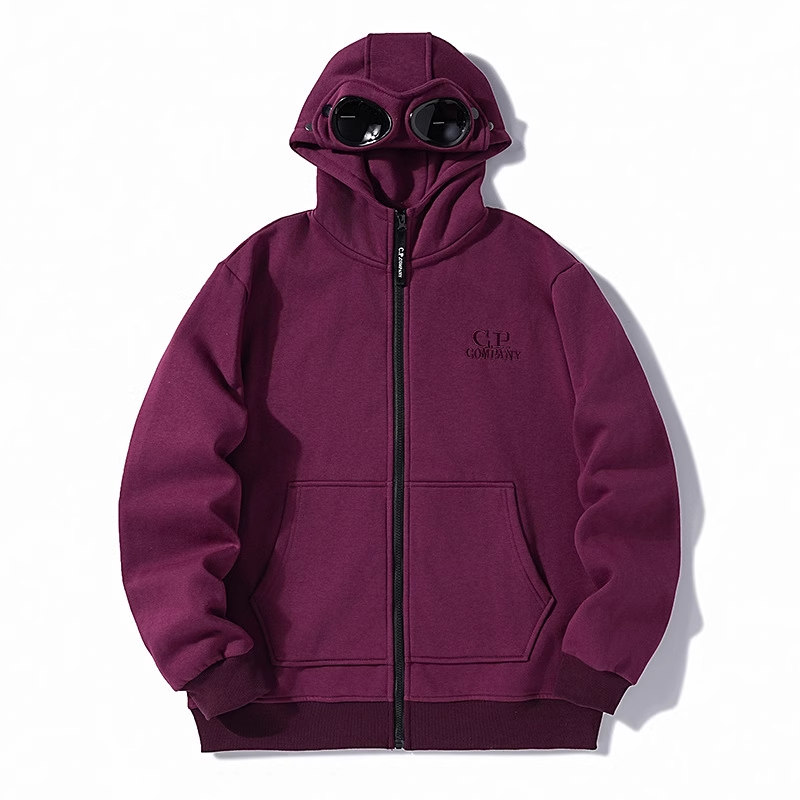 Diagonal Raised Fleece Goggle Sweatshirt カラー: Claret