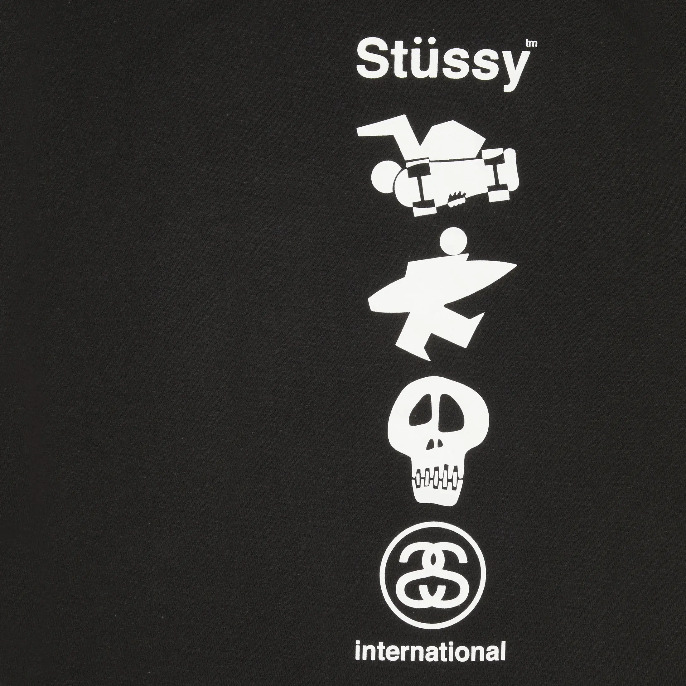 【期間限定割引価格】Stussy Skate, Surf, Skull Tee 'Black'