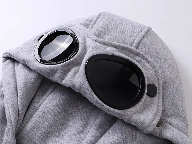 Diagonal Raised Fleece Goggle Sweatshirt カラー: Light gray