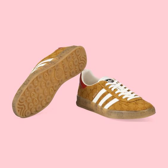 【GUCCI】× ADIDASコラボ Gazelle スニーカー(茶色)商品番号: sku1718966574291