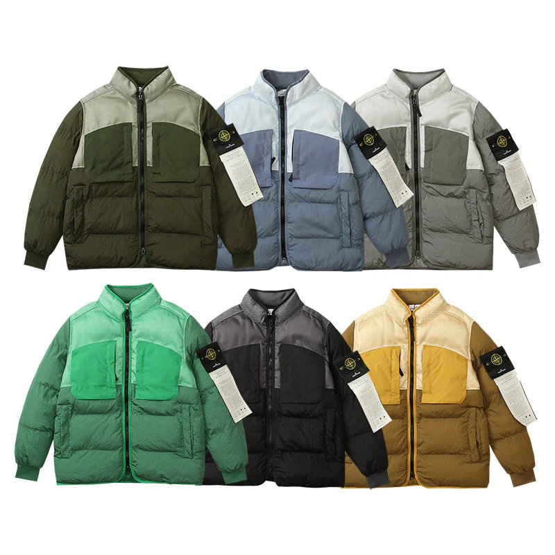 STONE ISLAND マルチエレメントパッチワークダウンジャケット