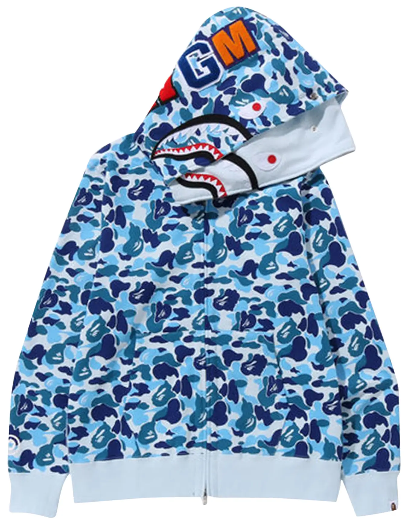 BAPE ABC Camo Double Shark Full Zip Hoodie 'Blue'