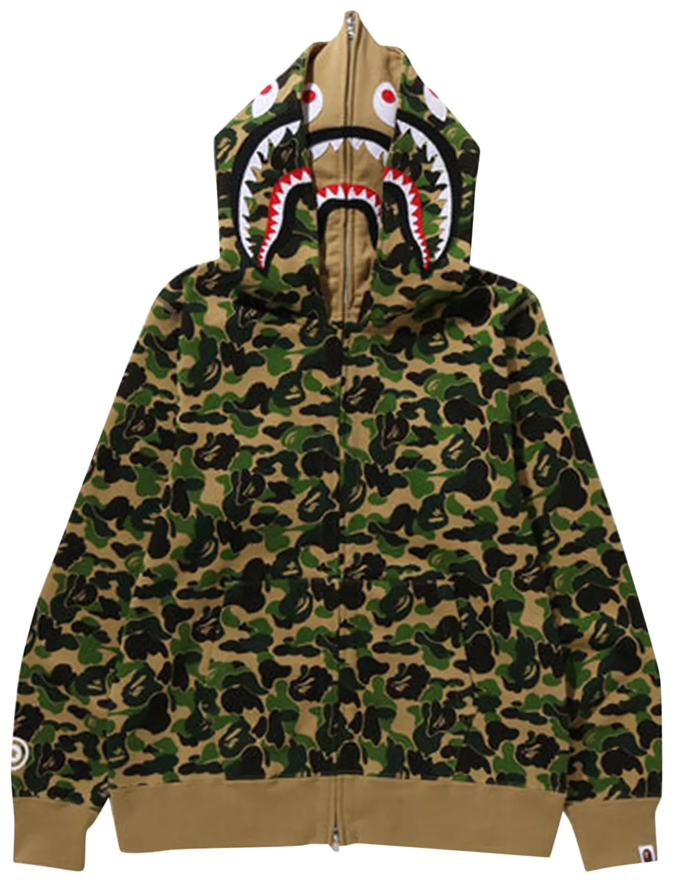 BAPE ABC Camo Double Shark Full Zip Hoodie 'Green'