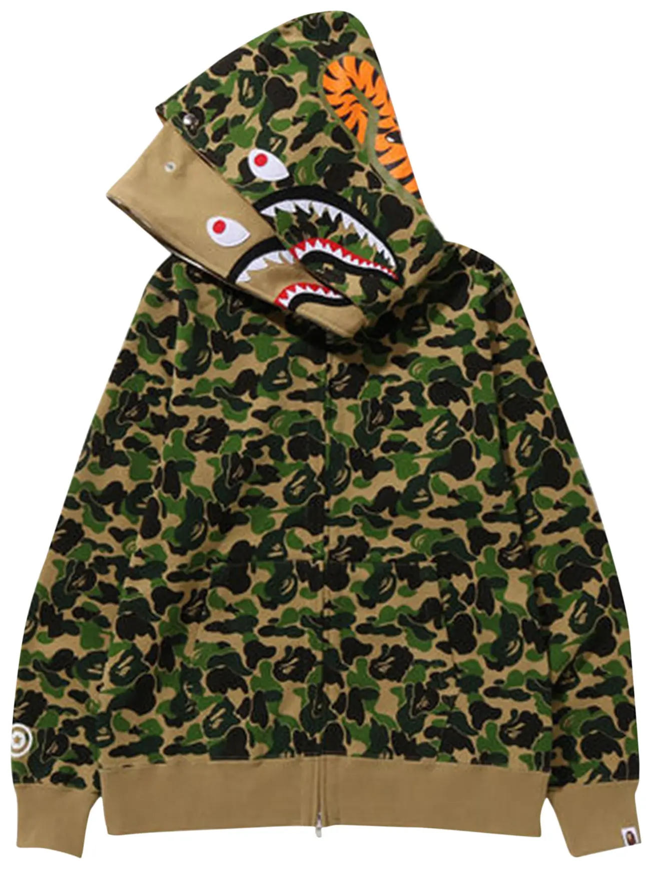 BAPE ABC Camo Double Shark Full Zip Hoodie 'Green'