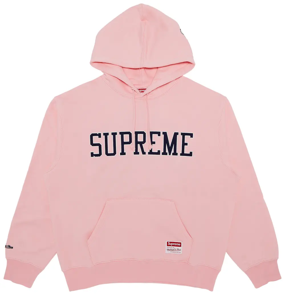 Supreme x Mitchell & Ness NCAA Hooded Sweatshirt 'Pink'