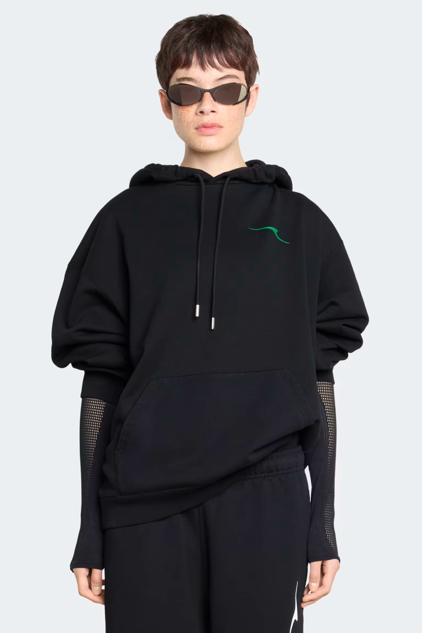 カナダグース リゲル オーバーサイズ プリント フード付きスウェットシャツ ユニセックス (ブラック)