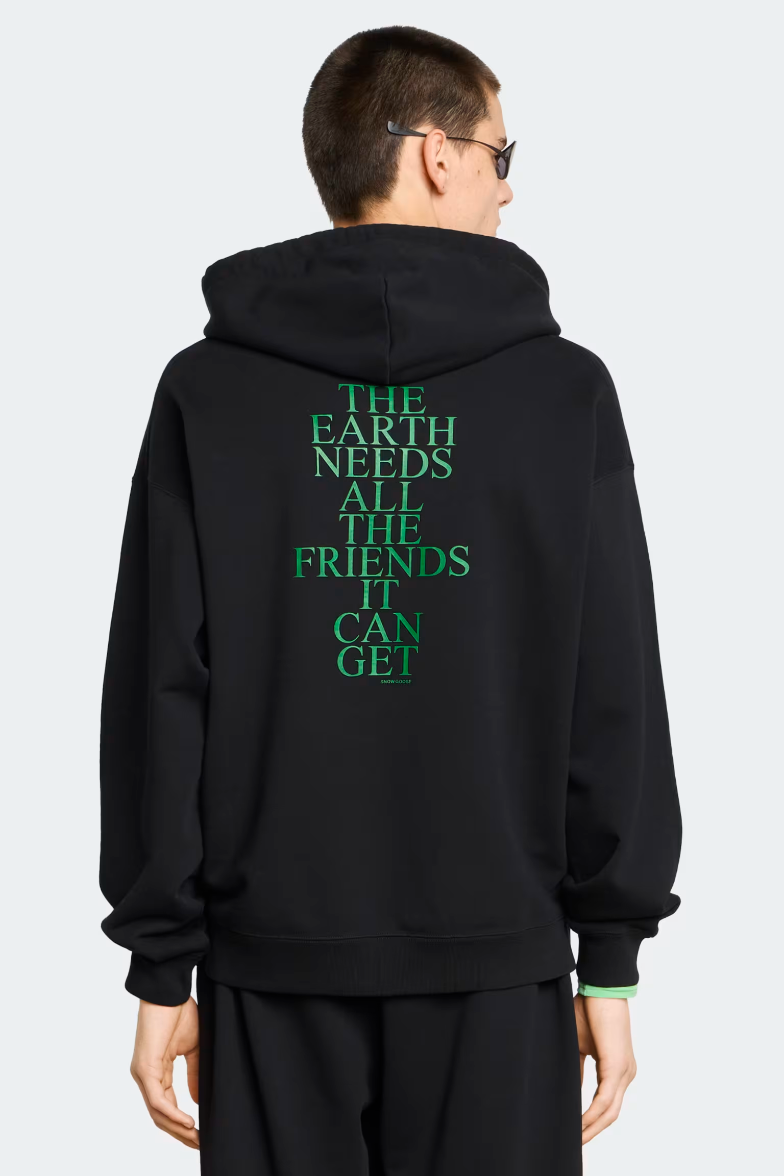 カナダグース リゲル オーバーサイズ プリント フード付きスウェットシャツ ユニセックス (ブラック)