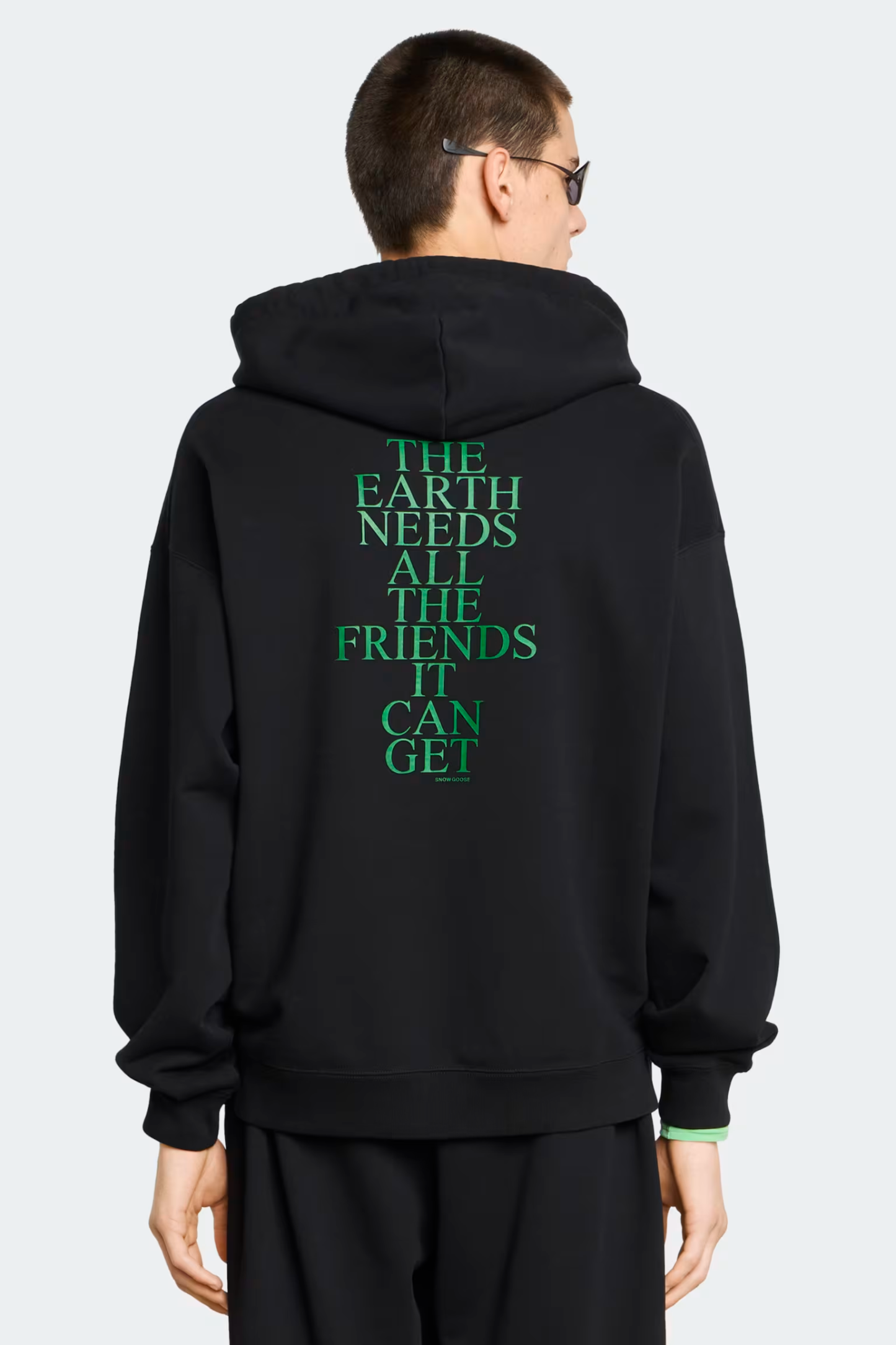 カナダグース リゲル オーバーサイズ プリント フード付きスウェットシャツ ユニセックス (ブラック)