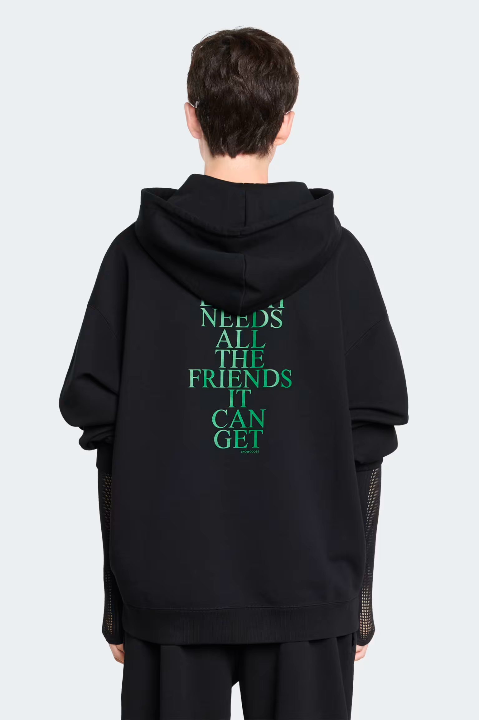 カナダグース リゲル オーバーサイズ プリント フード付きスウェットシャツ ユニセックス (ブラック)