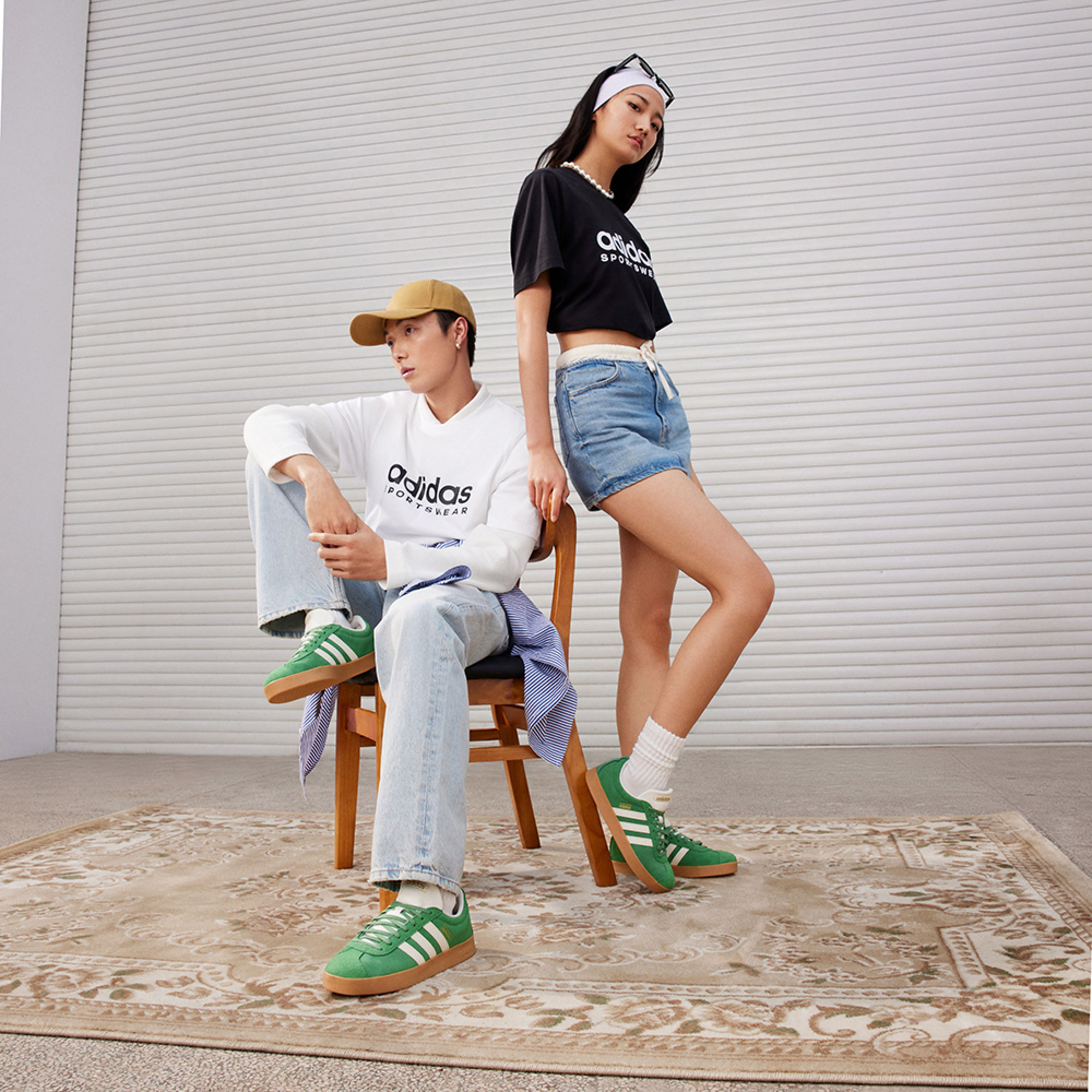 人気セール [アディダス] VL COURT 2.0 スニーカー グリーン [JH5077]