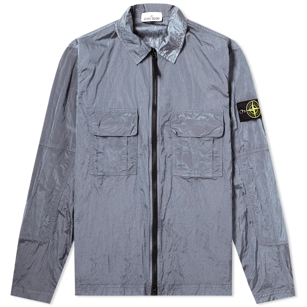 Stone Island Nylon Metal Zip Overshirt （Lavender）