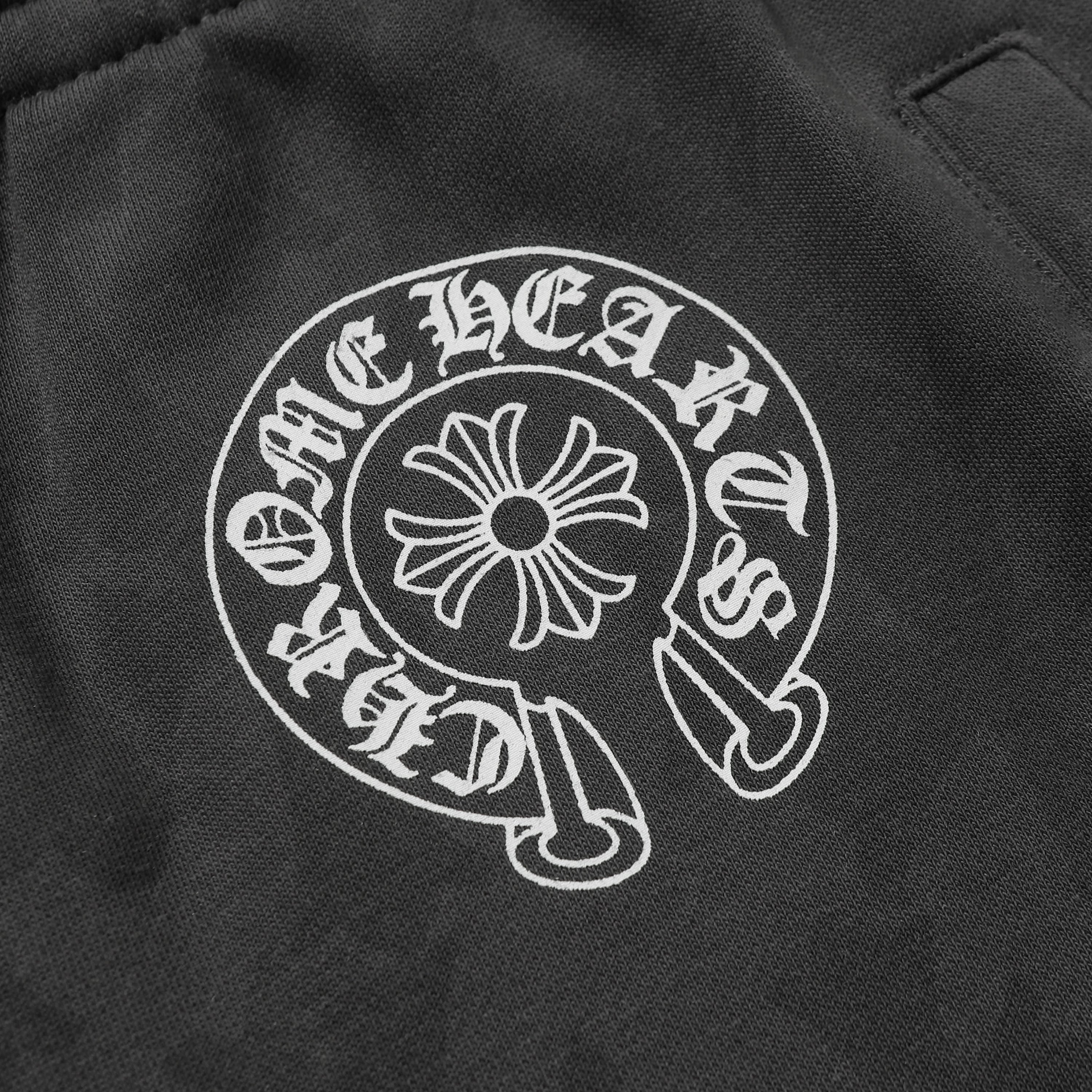 Chrome Hearts Black Tonal Monogram Horseshoe Logo Shorts