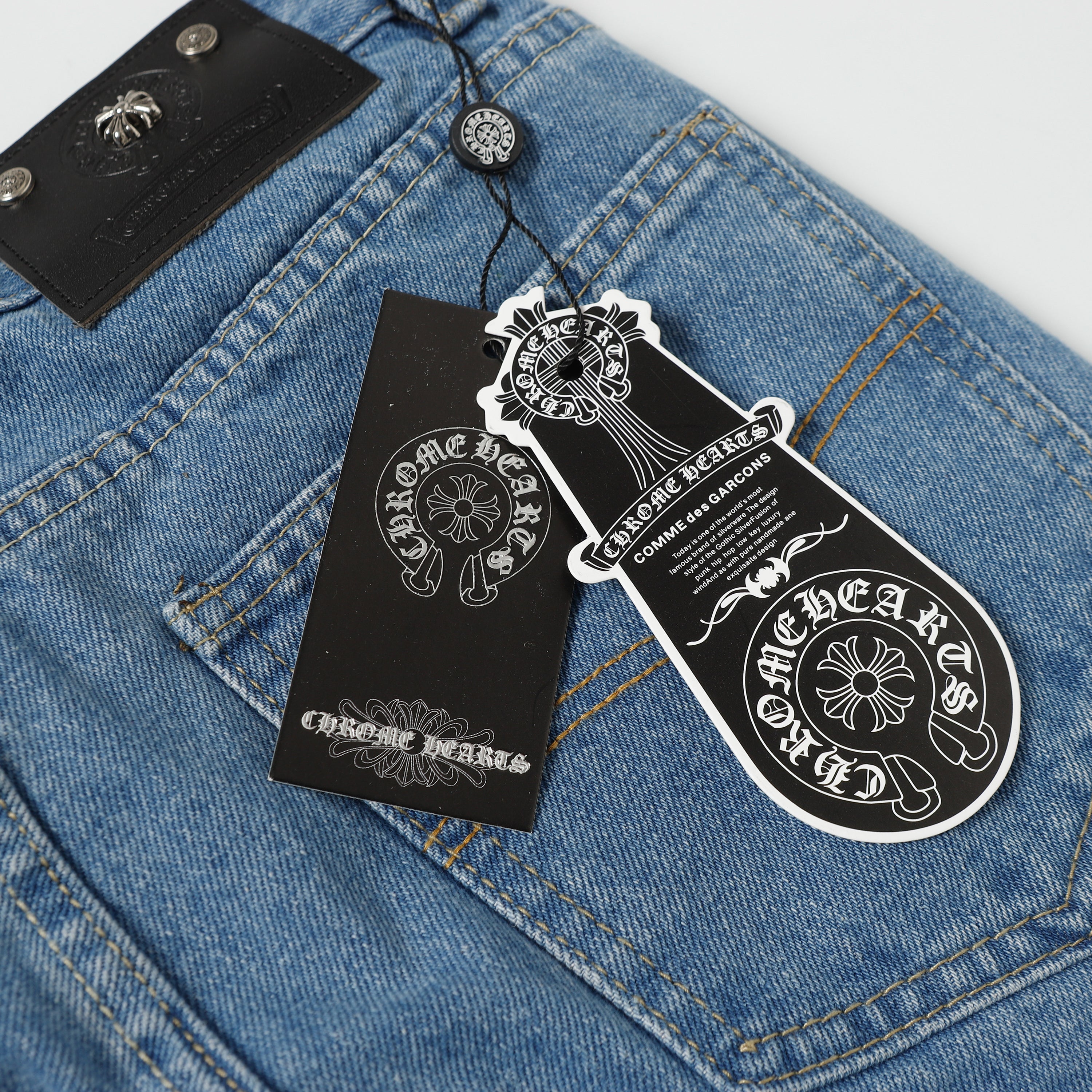 Chrome Hearts Levi's 505 Black Cross Patch Jeans