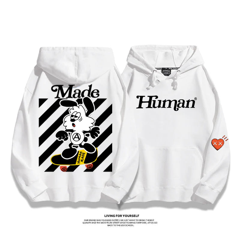 『スケートボード』アメリカントレンド『白黒ウサギ』カジュアルトレーナー