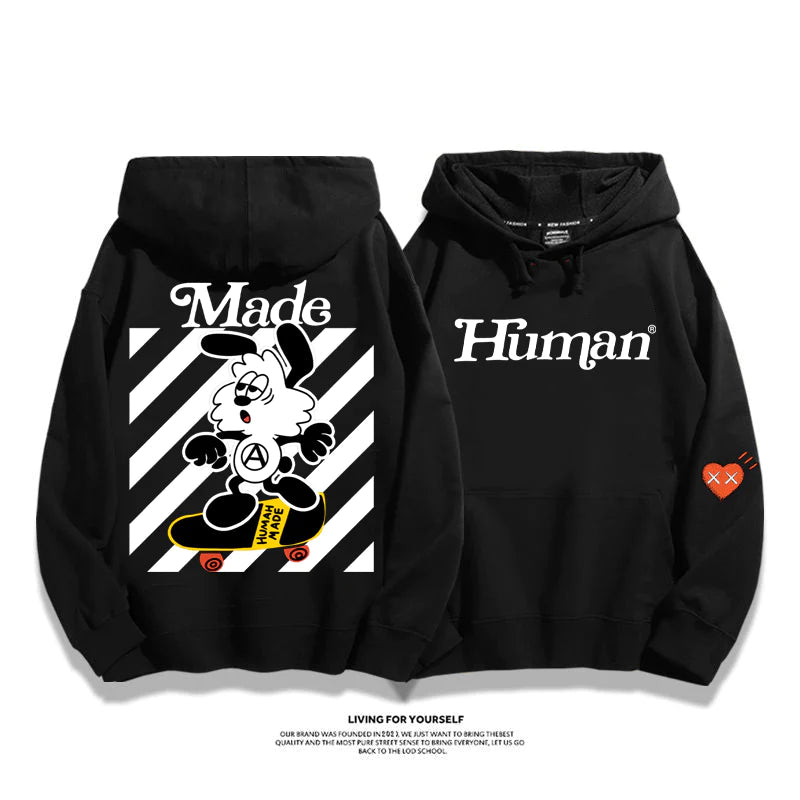 『スケートボード』アメリカントレンド『白黒ウサギ』カジュアルトレーナー