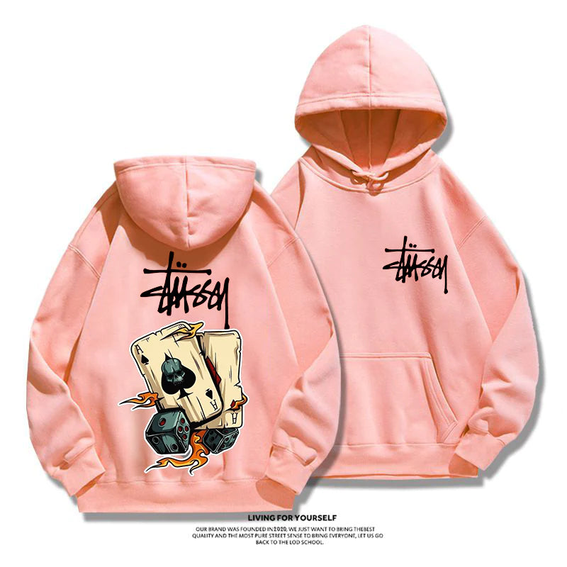 STUSSY Ace of Spades casual hoodie