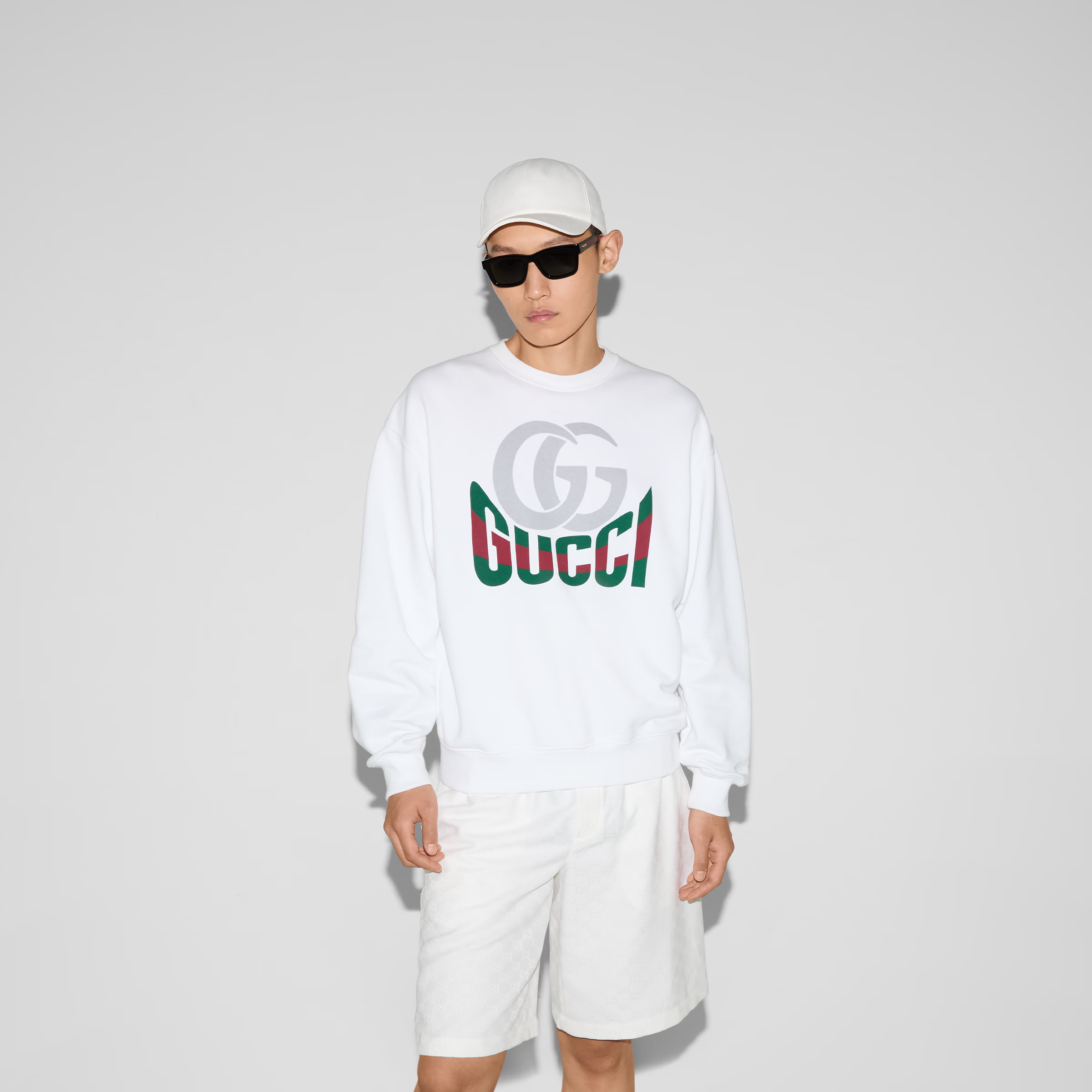 コットンジャージー プリント スウェットシャツ