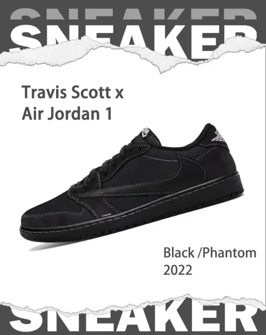 Travis Scott x Nike Air Jordan 1 Low OG SP"Black/Phantom"AJ1