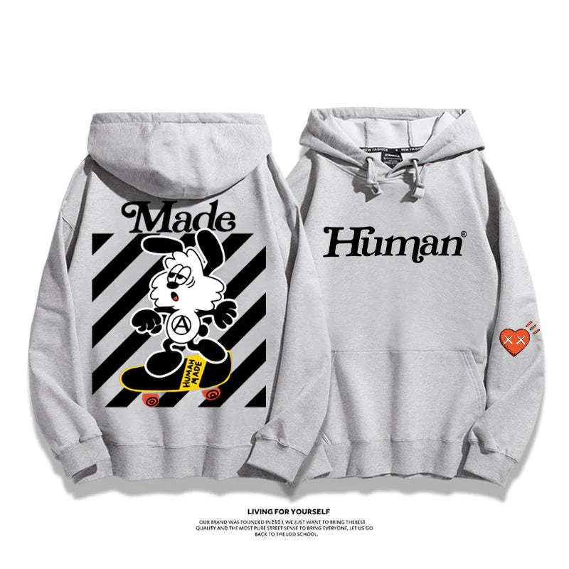 『スケートボード』アメリカントレンド『白黒ウサギ』カジュアルトレーナー