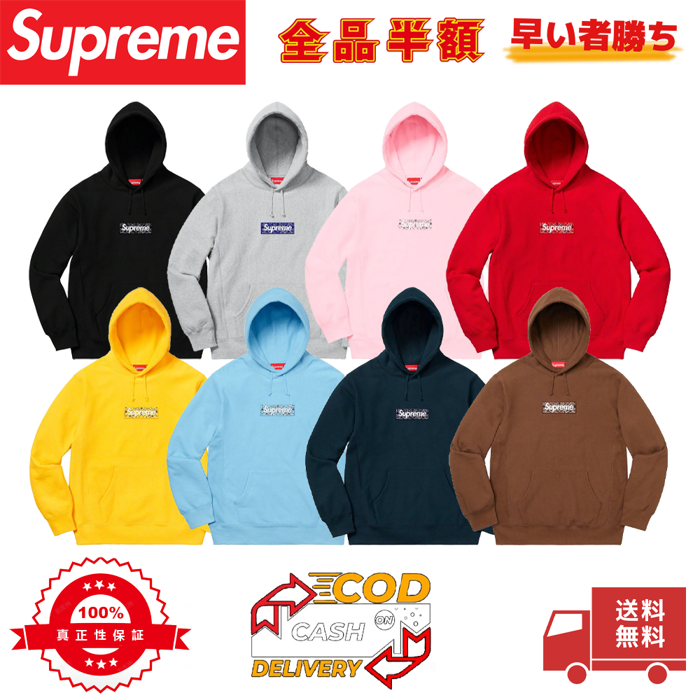 Supreme 19FW Bandana Box Logo Hooded Sweatshirt