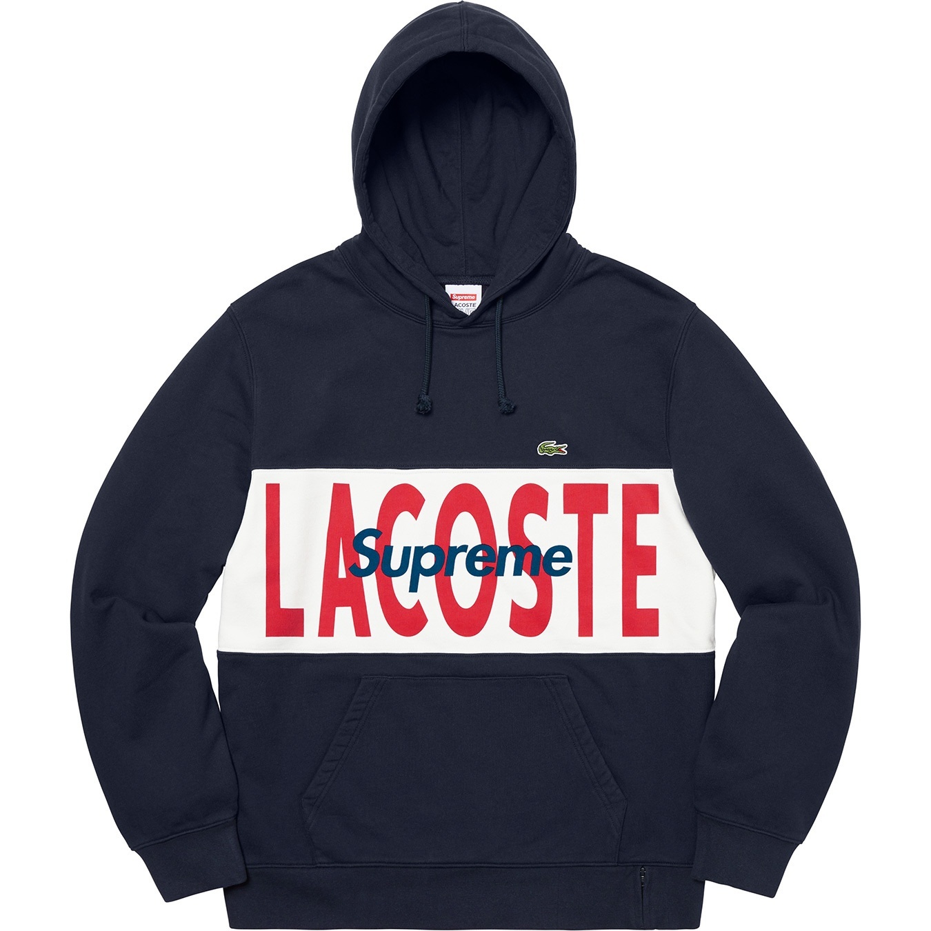Supreme®/LACOSTE 19FW Logo Panel Hooded Sweatshirt
