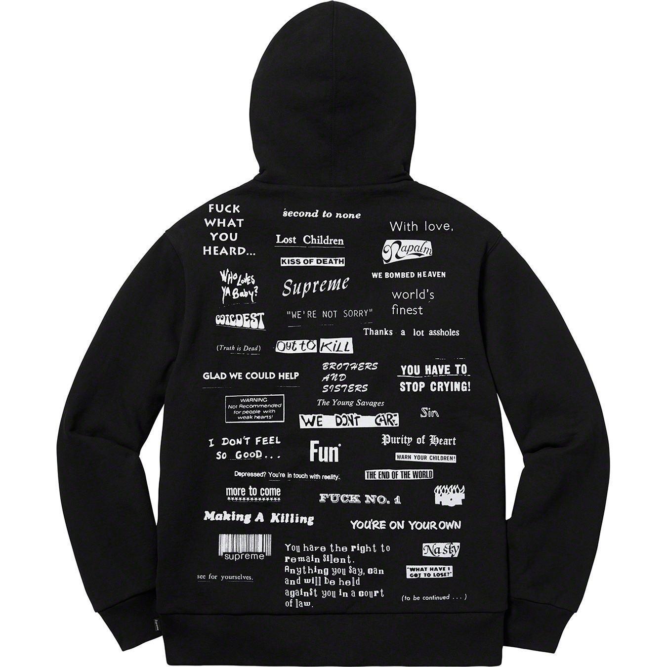 Supreme® 19FW Stop Crying Hooded Sweatshirt