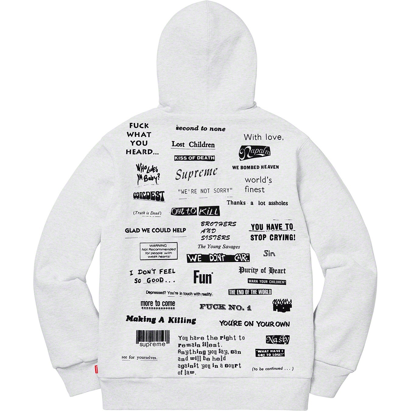 Supreme® 19FW Stop Crying Hooded Sweatshirt