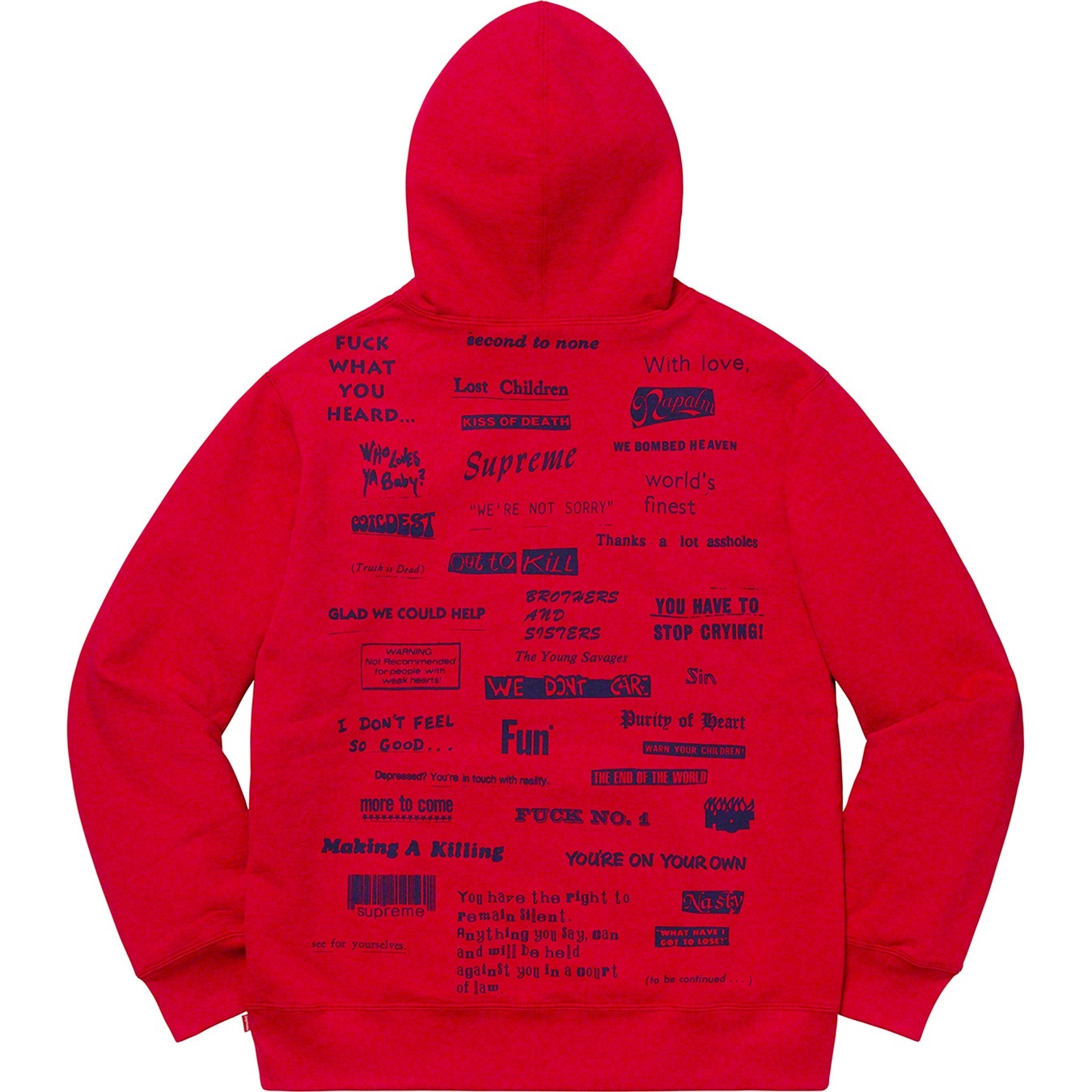 Supreme® 19FW Stop Crying Hooded Sweatshirt