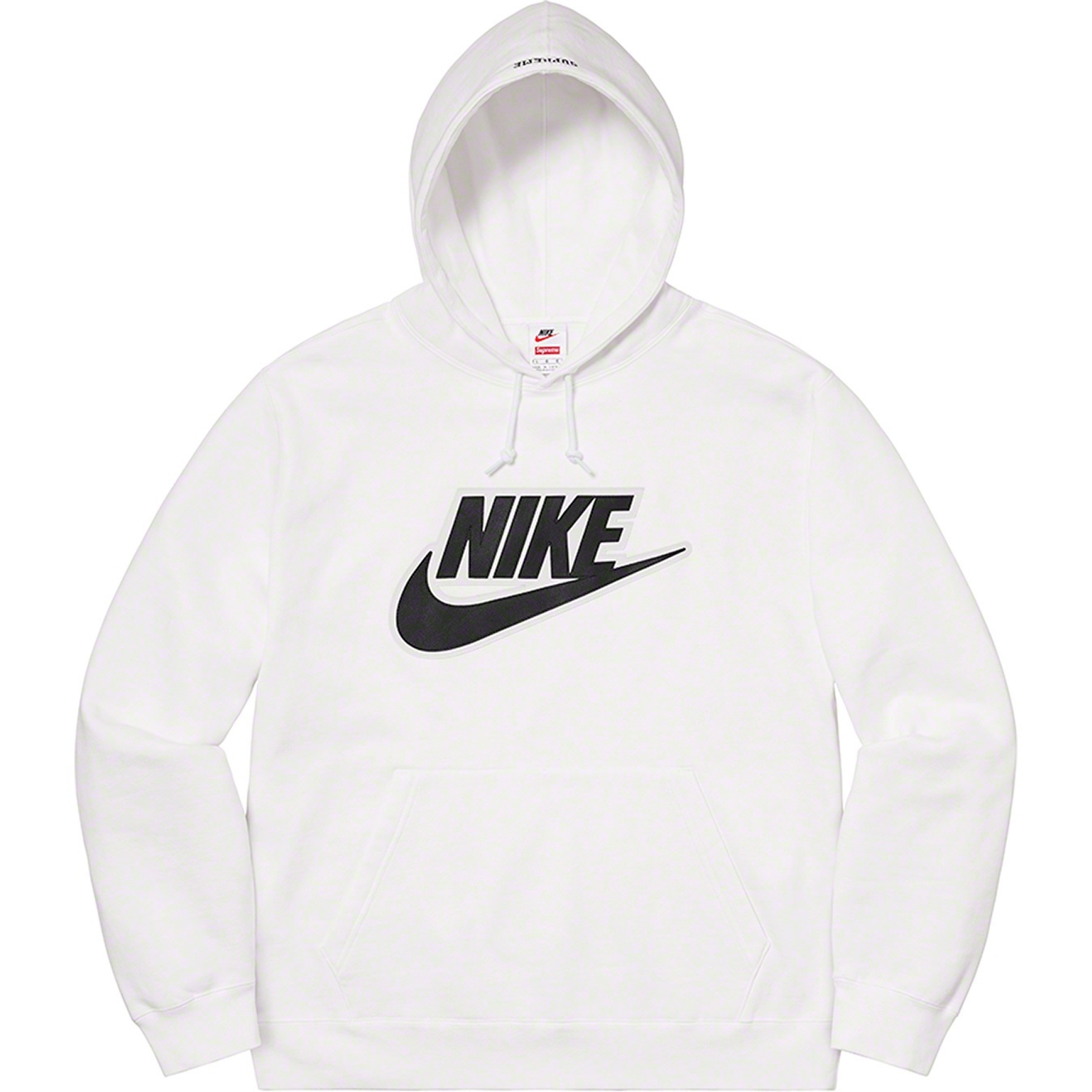 Supreme®/Nike® 19FW Leather Appliqué Hooded Sweatshirt