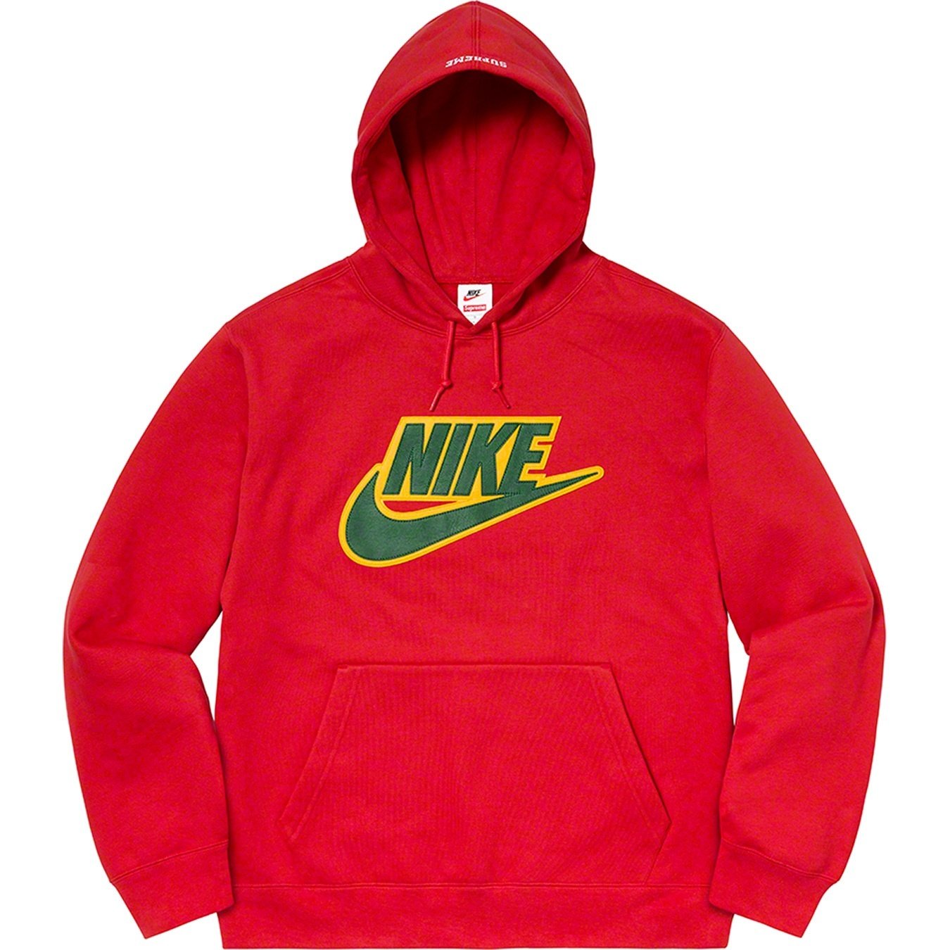 Supreme®/Nike® 19FW Leather Appliqué Hooded Sweatshirt