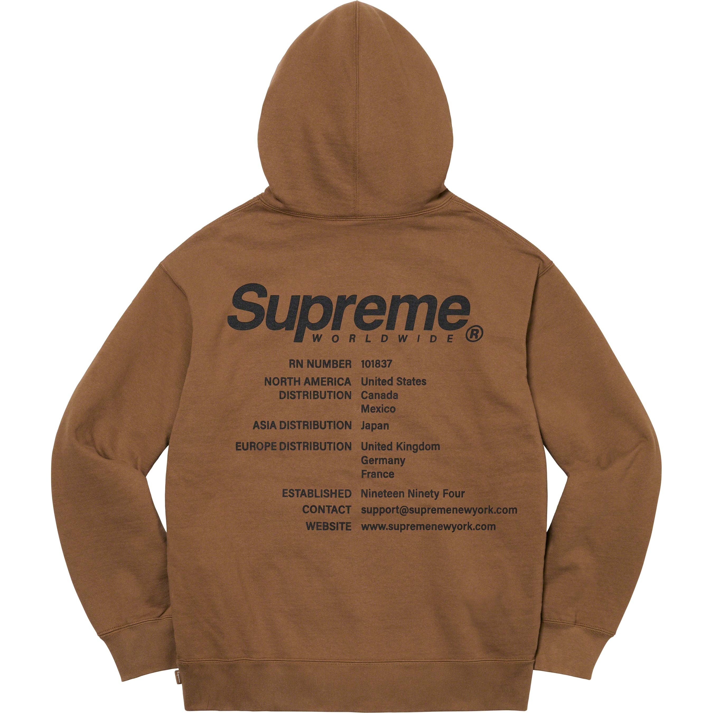 Supreme 23FW Worldwide Hooded Sweatshirt
