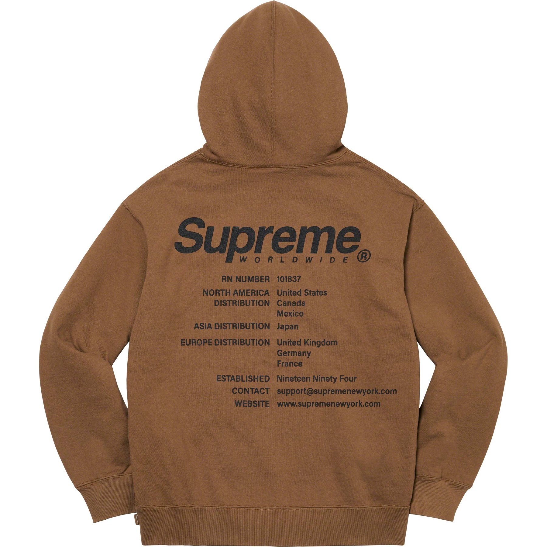 Supreme 23FW Worldwide Hooded Sweatshirt