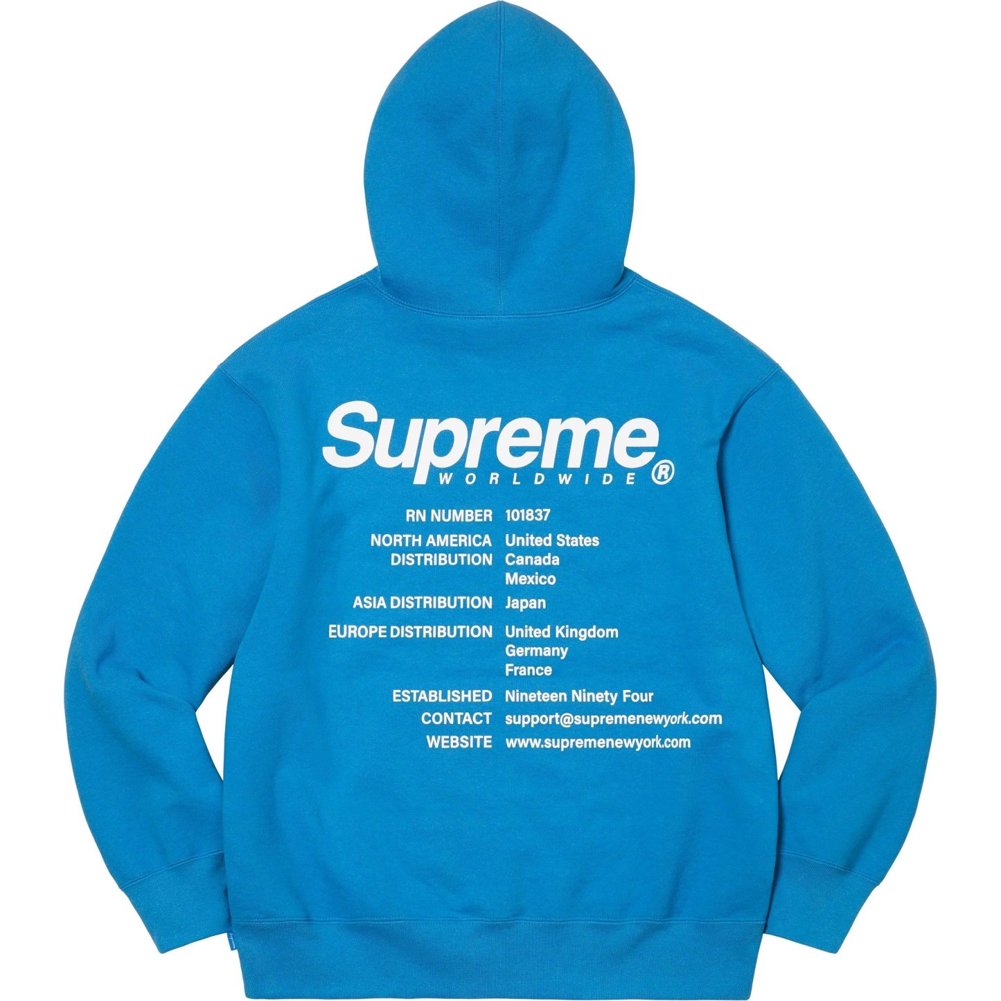 Supreme 23FW Worldwide Hooded Sweatshirt
