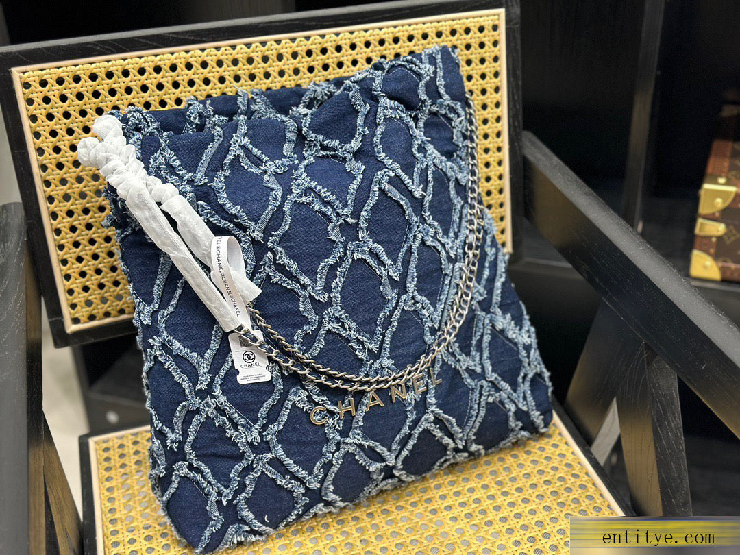 Chanel 23ss デニムバッグ アーガイル柄