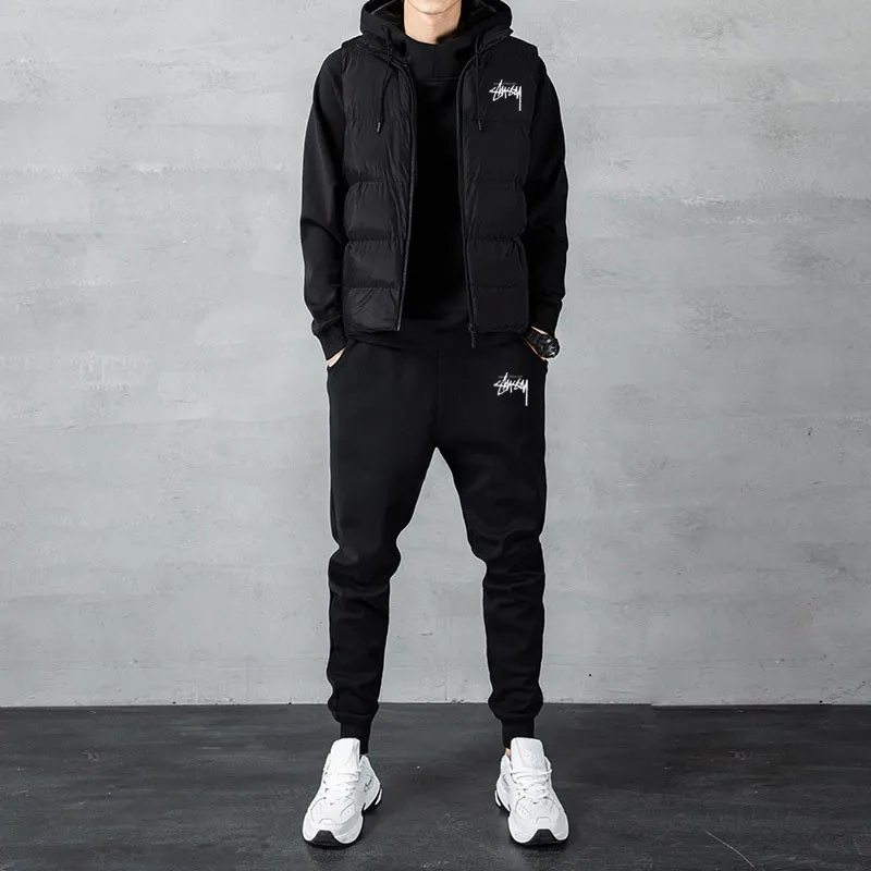 【クリスマス期間限定割引価格】人気STUSSY パーカー＆パンツ＆ベスト三点セット
