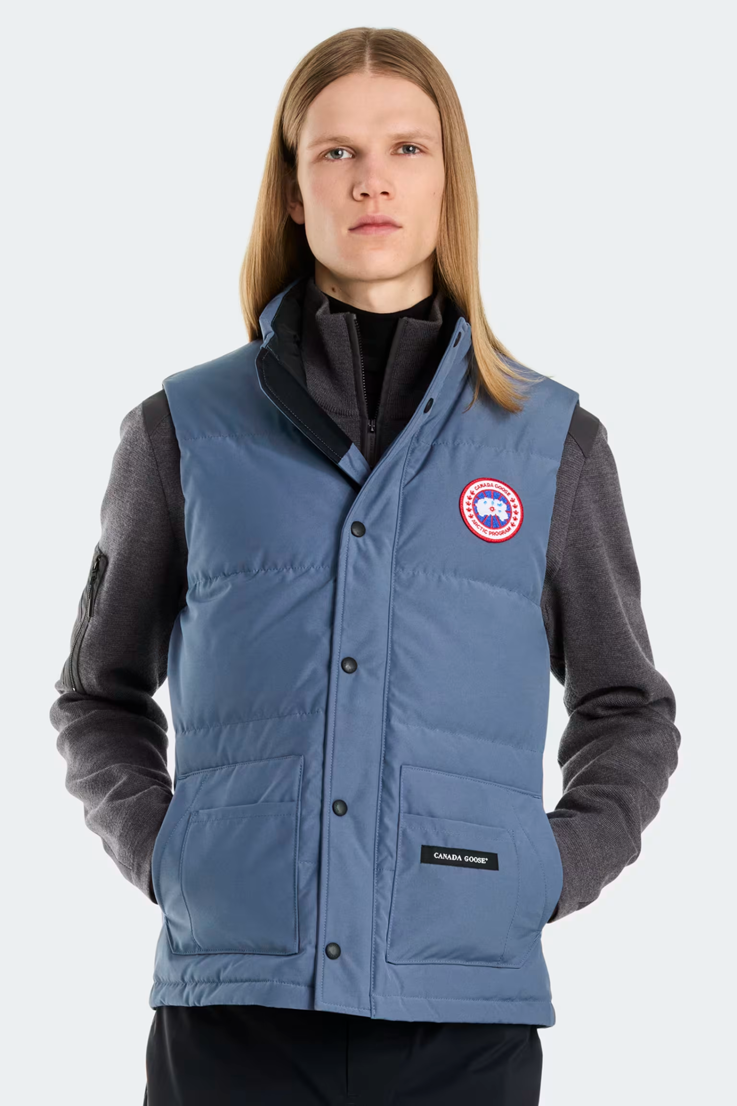 カナダグース フリースタイル クルーベスト ユニセックス (オゾンブルー)