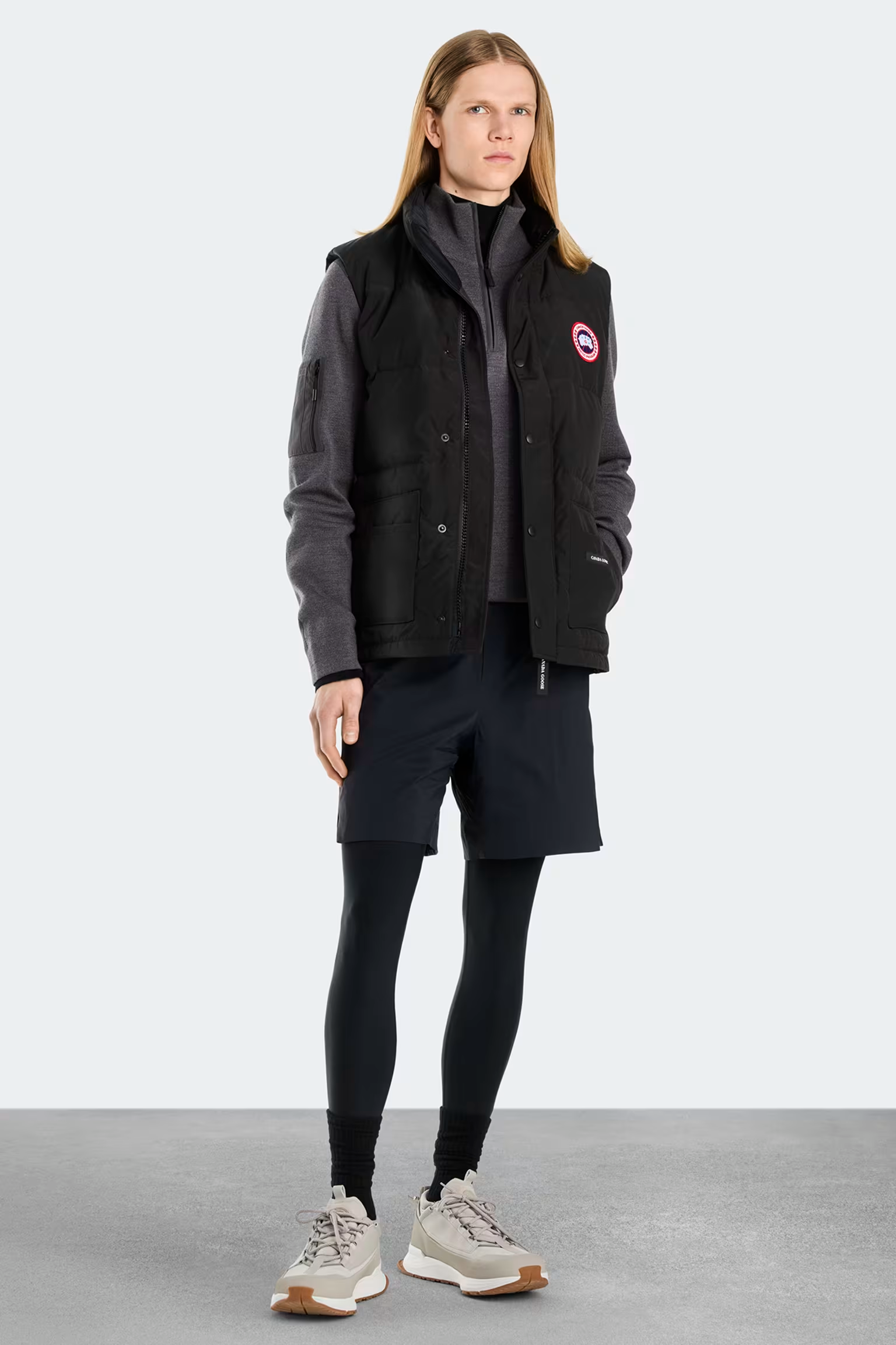 カナダグース フリースタイル クルーベスト ユニセックス (スカイブルー)